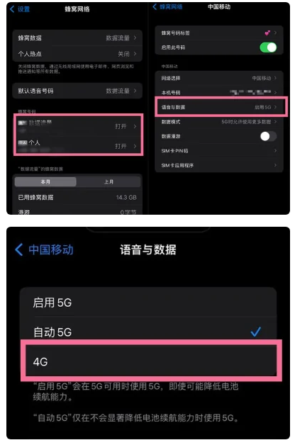 钟祥苹果手机维修分享iPhone14如何切换4G/5G? iPhone14 5G网络切换方法 