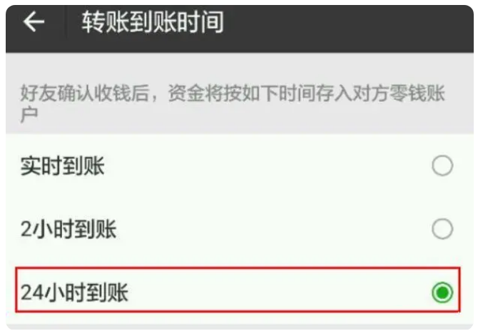 钟祥苹果手机维修分享iPhone微信转账24小时到账设置方法 